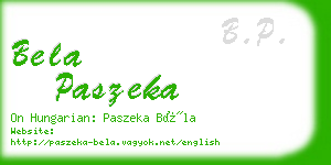 bela paszeka business card